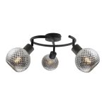 RACHEL - Circular Black Ceiling Lamp 3xE27