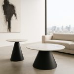 DOROTHY - Set of white coffee tables Φ80 + Φ60