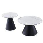 DOROTHY - Set of white coffee tables Φ80 + Φ60 - Image 4