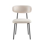 Solis - White Dining Chair Boucle - Image 3