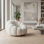 Puffy - Beige Boucle Lounge Chair - Image 2